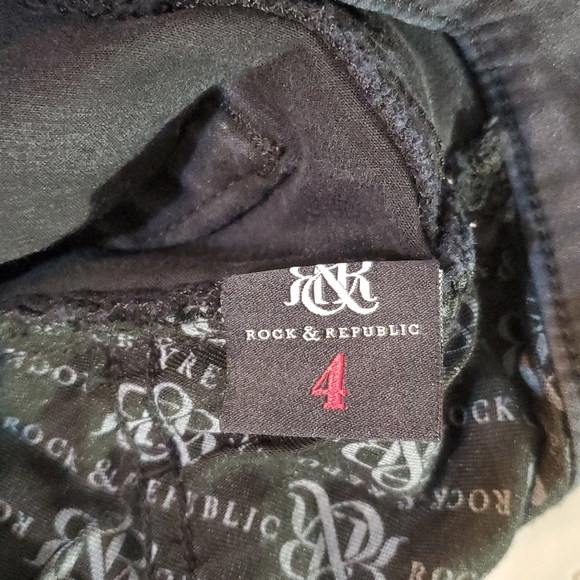 Rock & Republic Women's Black Stretch Denim Berlin Tuxedo Stripe Jeans Size 4 - Picture 7 of 8